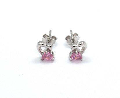Pink Heart Sterling Silver Earrings - Alex Aurum