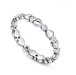 Sterling Silver Hearts Stacking Ring - Alex Aurum