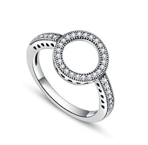 Sterling Silver Circle Top Hearts Ring - Alex Aurum