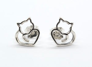 Sterling Silver Cat Earrings - Alex Aurum