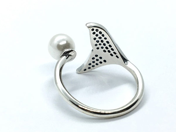 Sterling Silver Dolphin Tail Ring - Alex Aurum