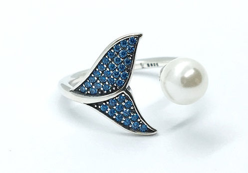 Sterling Silver Dolphin Tail Ring - Alex Aurum